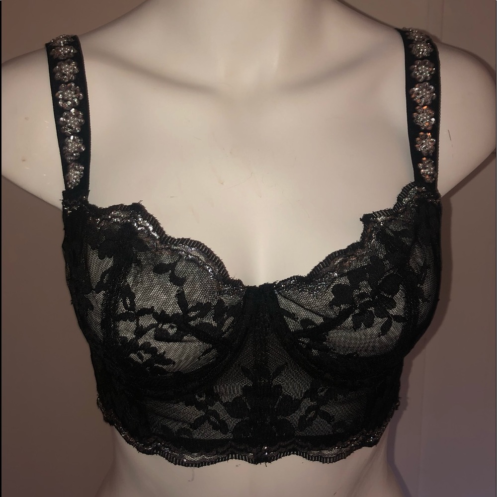 Victoria secret sexy black lace lingerie bra Jewel